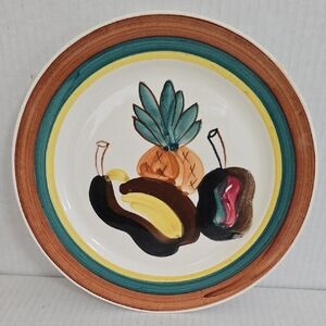 Vintage Handpainted Blue Ridge / Southern Pottery 9 Inch Hawaiian Fruits Plate